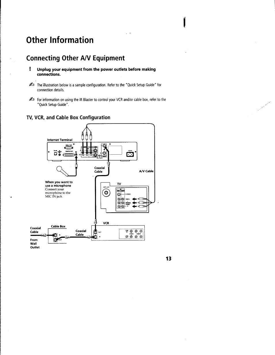 Other information, Connecting other a/v equipment | Sony INT-W250 User Manual | Page 18 / 30