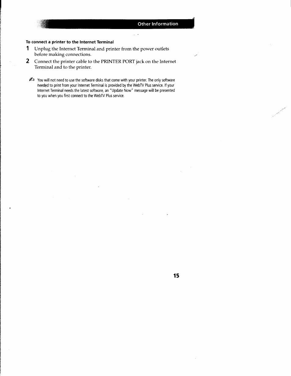 To connect a printer to the internet terminal | Sony INT-W250 User Manual | Page 20 / 30