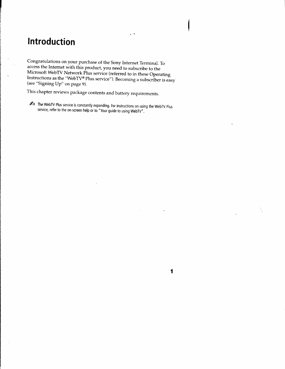 Introduction | Sony INT-W250 User Manual | Page 6 / 30