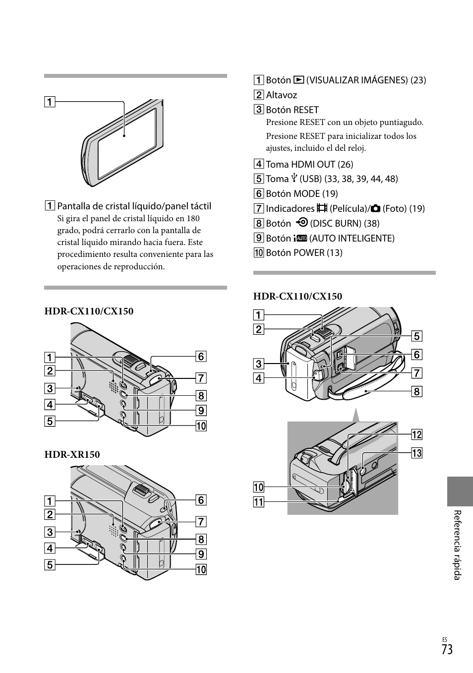 73) c, 73) co | Sony HDR-CX110 User Manual | Page 149 / 151