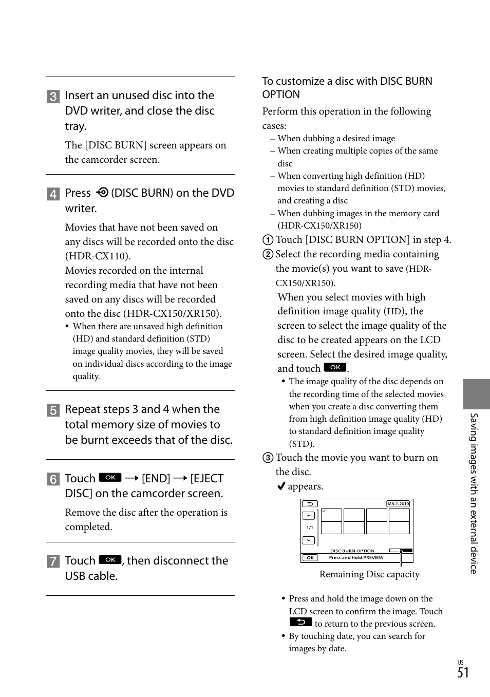 Sony HDR-CX110 User Manual | Page 51 / 151