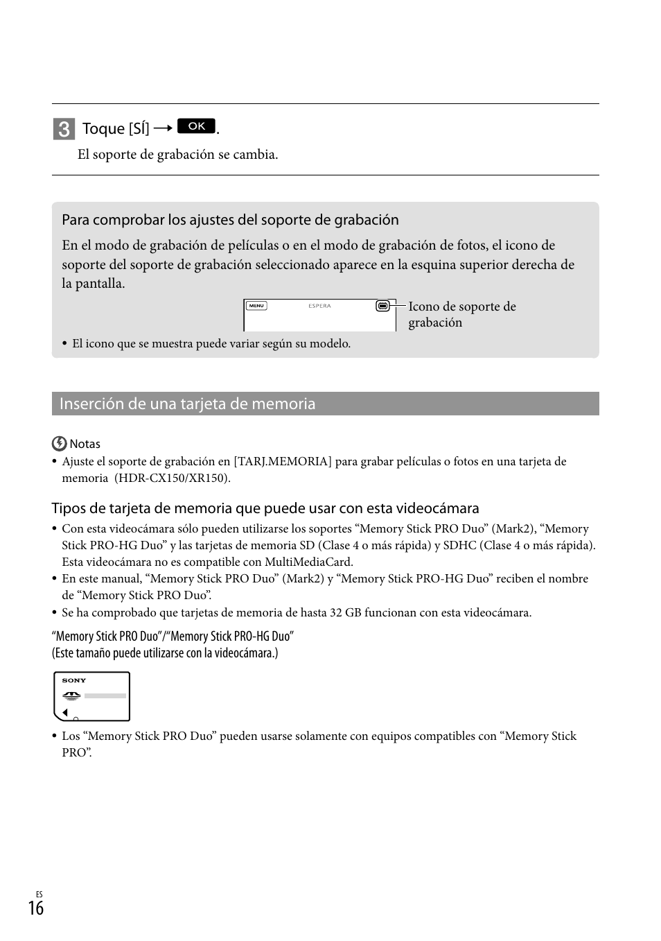 A 16 p, Toque [sí | Sony HDR-CX110 User Manual | Page 92 / 151
