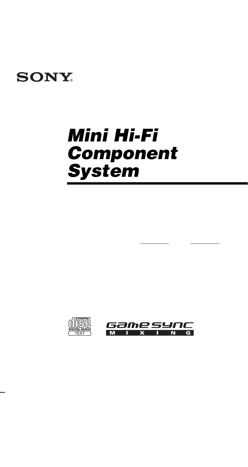 Sony MHC-GX9000 User Manual | 48 pages