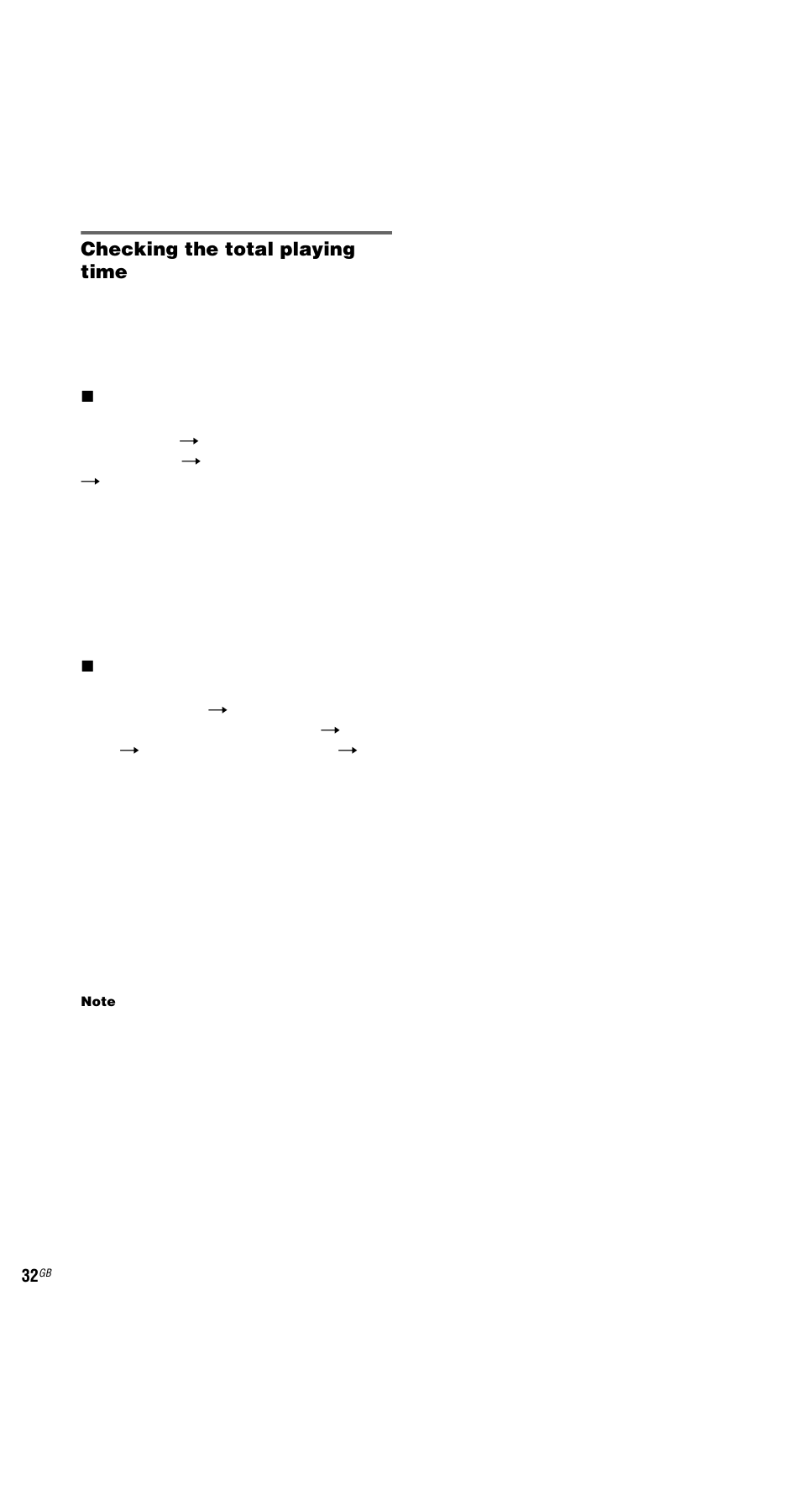 Checking the total playing time | Sony MHC-GX9000 User Manual | Page 32 / 48