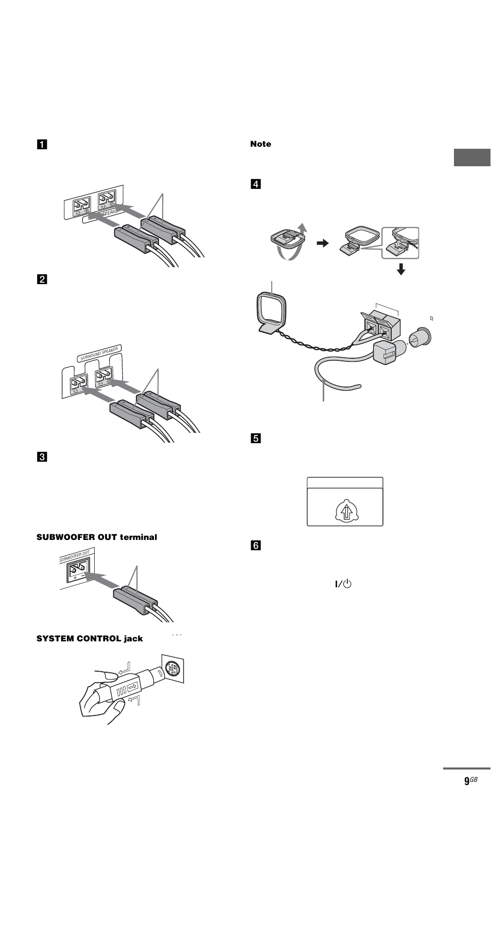 Getting star ted, Set up the am loop antenna, then connect it | Sony MHC-GX9000 User Manual | Page 9 / 48