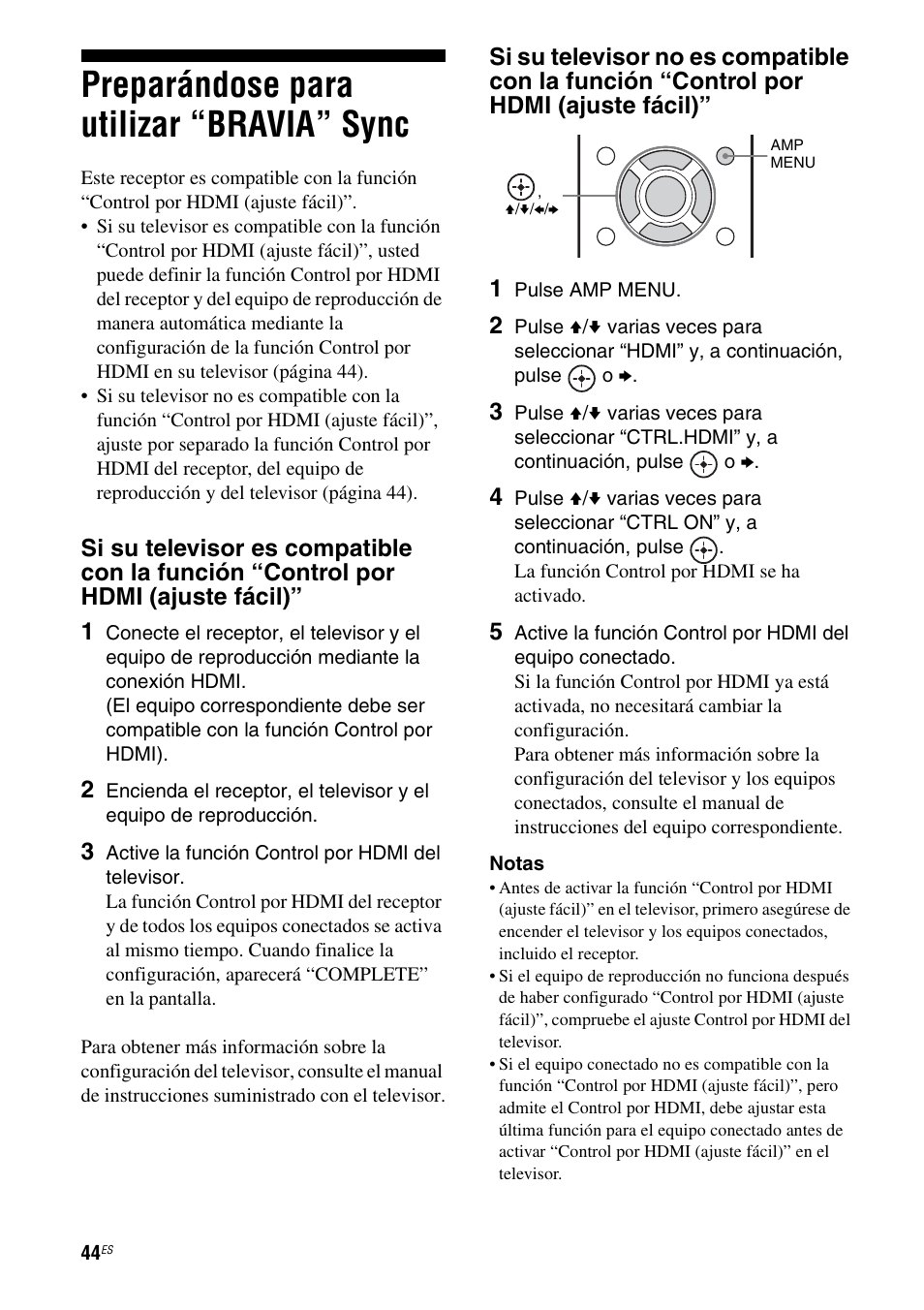 Preparándose para utilizar “bravia” sync, Preparándose para utilizar “bravia, Sync | Sony HT-M5 User Manual | Page 106 / 128