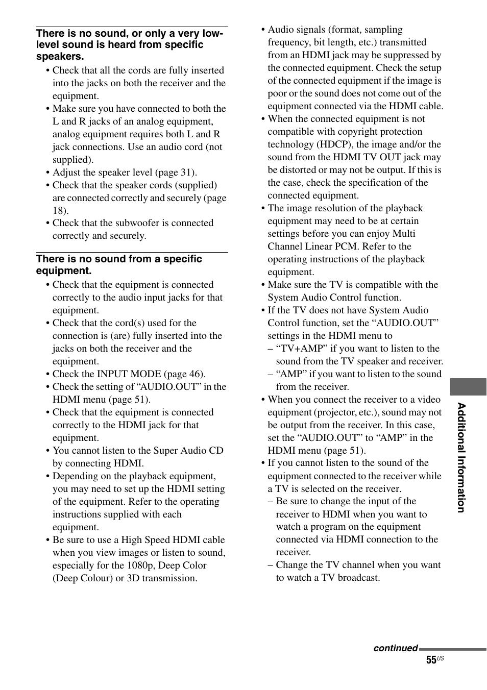 Sony HT-M5 User Manual | Page 55 / 128