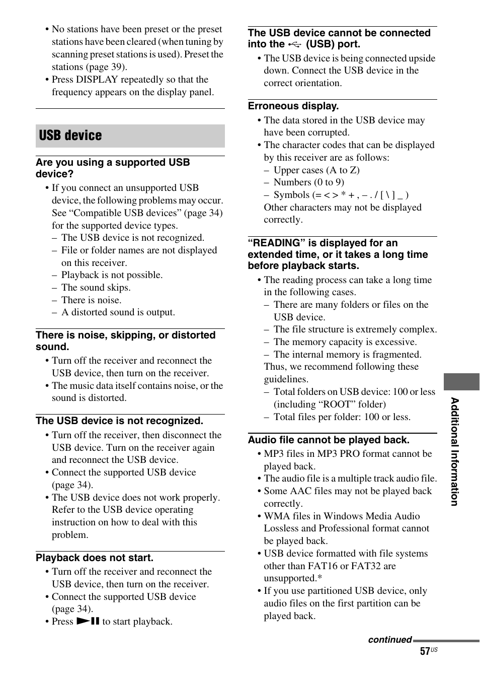 Usb device | Sony HT-M5 User Manual | Page 57 / 128