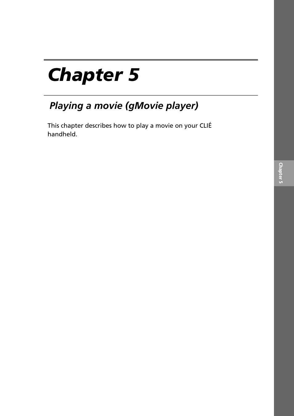 Chapter 5: playing a movie (gmovie player), Chapter 5 | Sony PEG-NR70V User Manual | Page 103 / 212