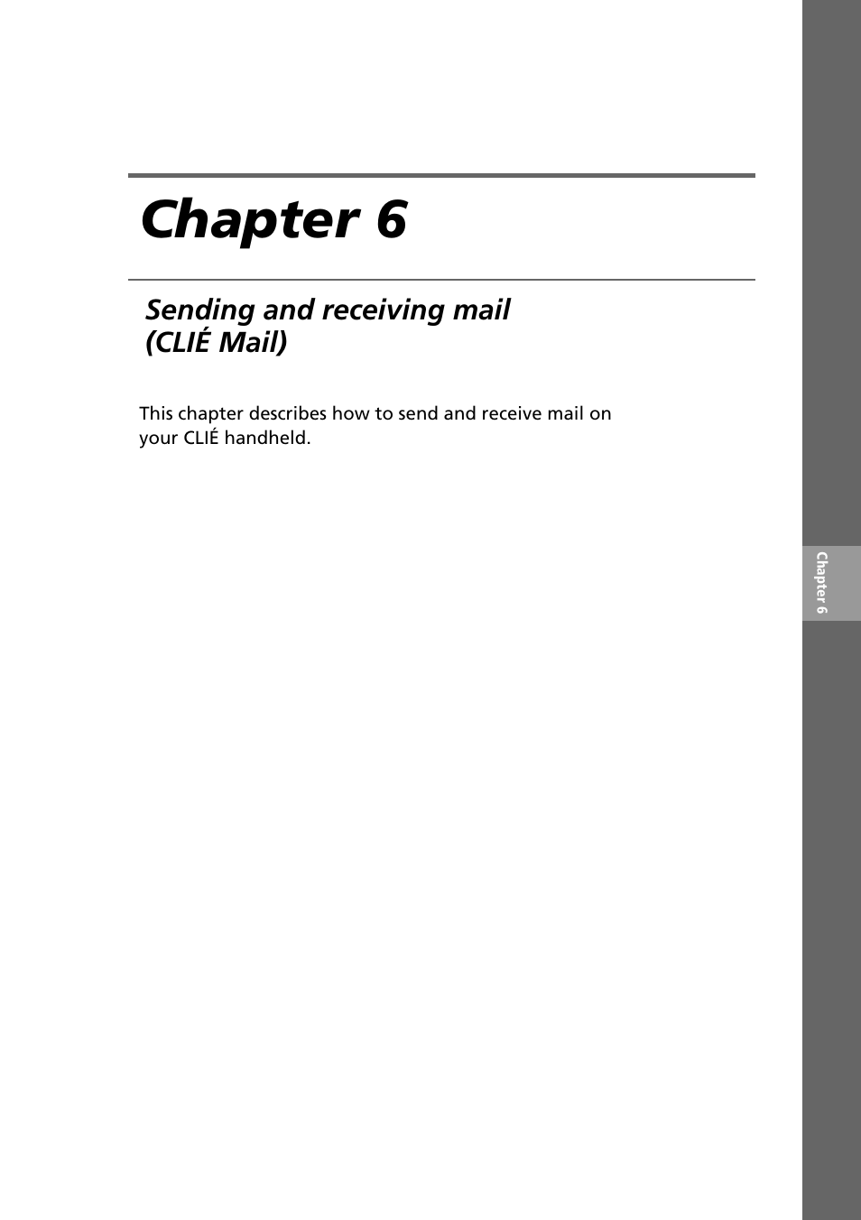 Chapter 6: sending and receiving mail (clié mail), Chapter 6 | Sony PEG-NR70V User Manual | Page 115 / 212
