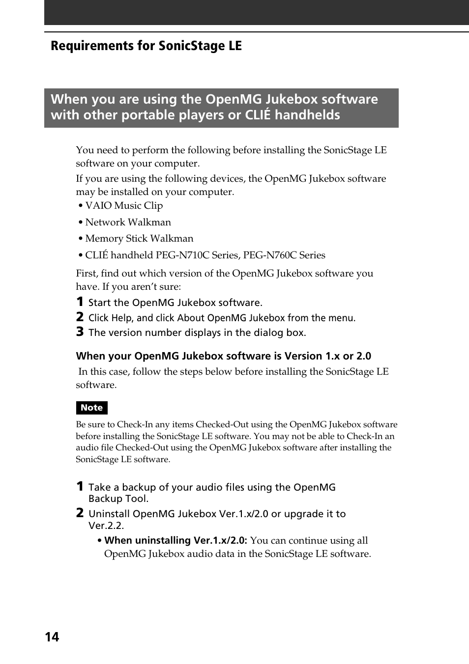 Sony PEG-NR70V User Manual | Page 14 / 212