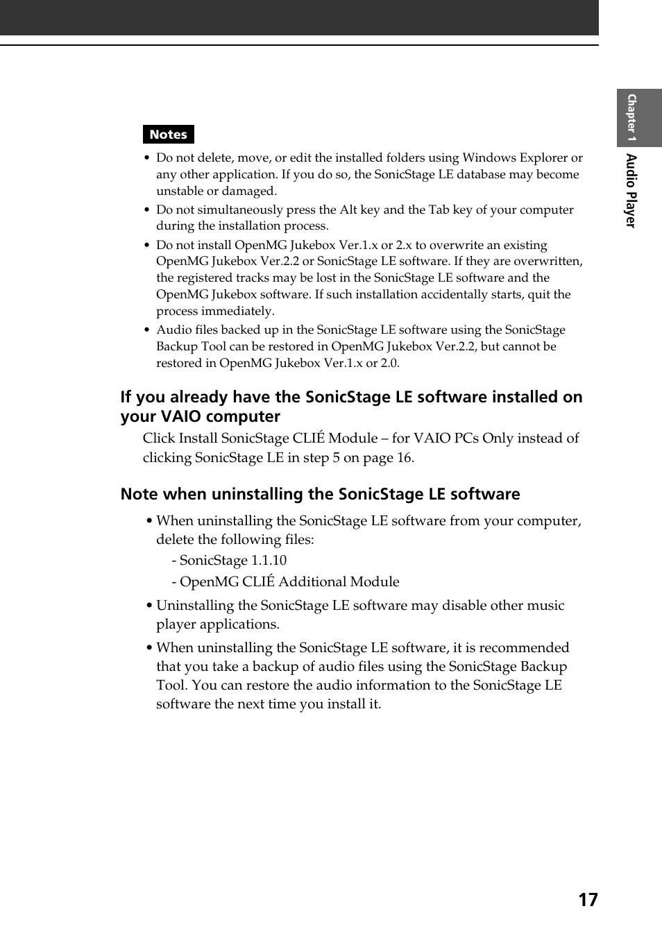 Sony PEG-NR70V User Manual | Page 17 / 212