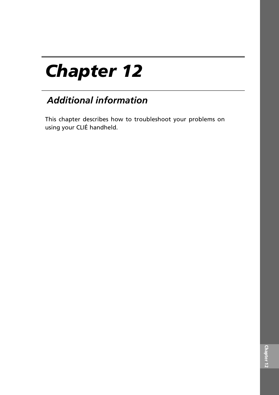 Chapter 12: additional information, Chapter 12 | Sony PEG-NR70V User Manual | Page 201 / 212