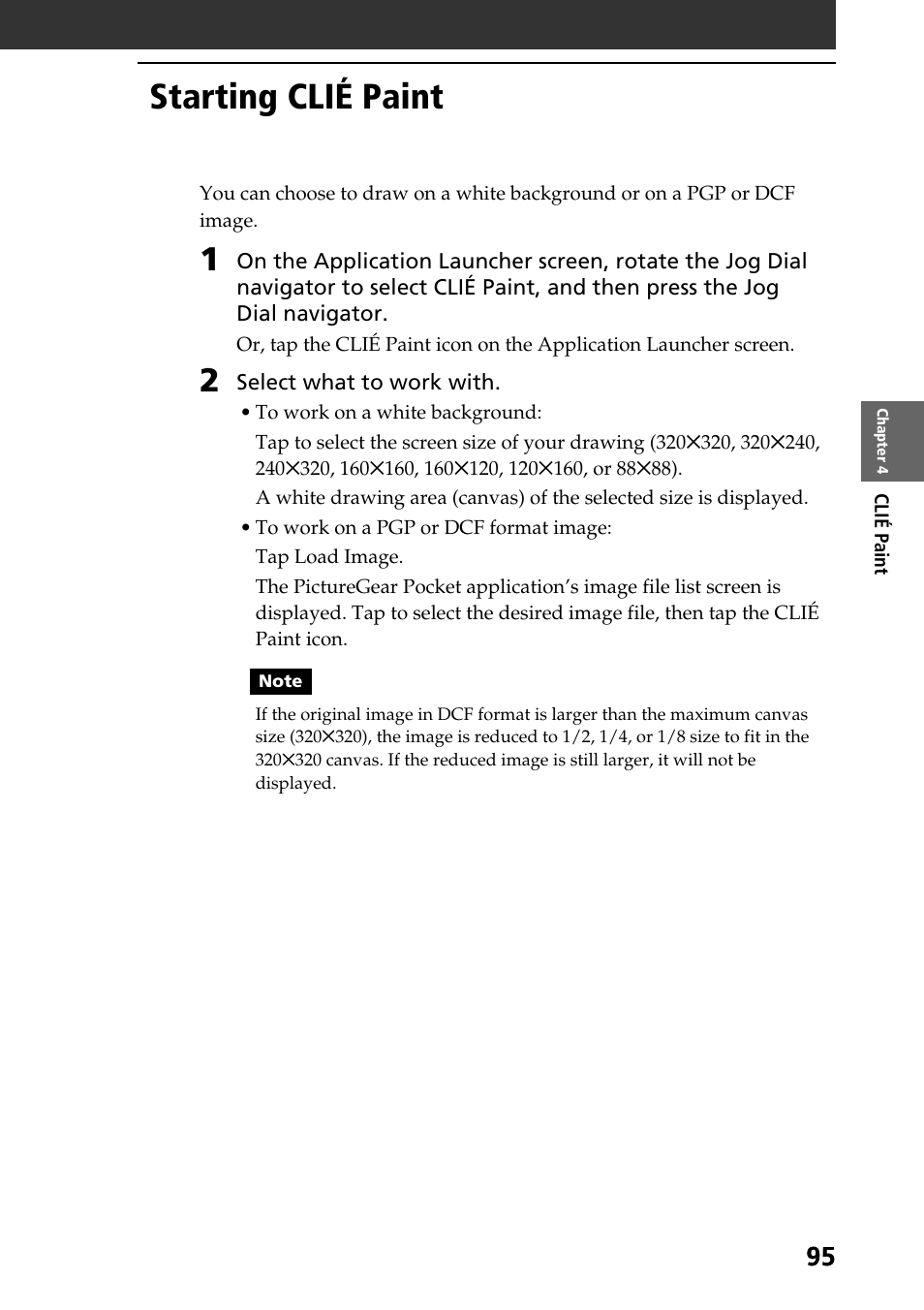 Starting clié paint | Sony PEG-NR70V User Manual | Page 95 / 212