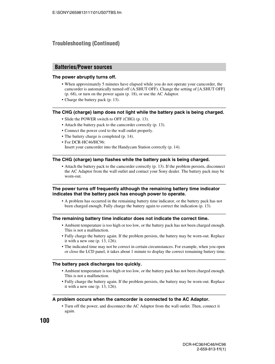 Sony DCR-HC36 User Manual | Page 100 / 140