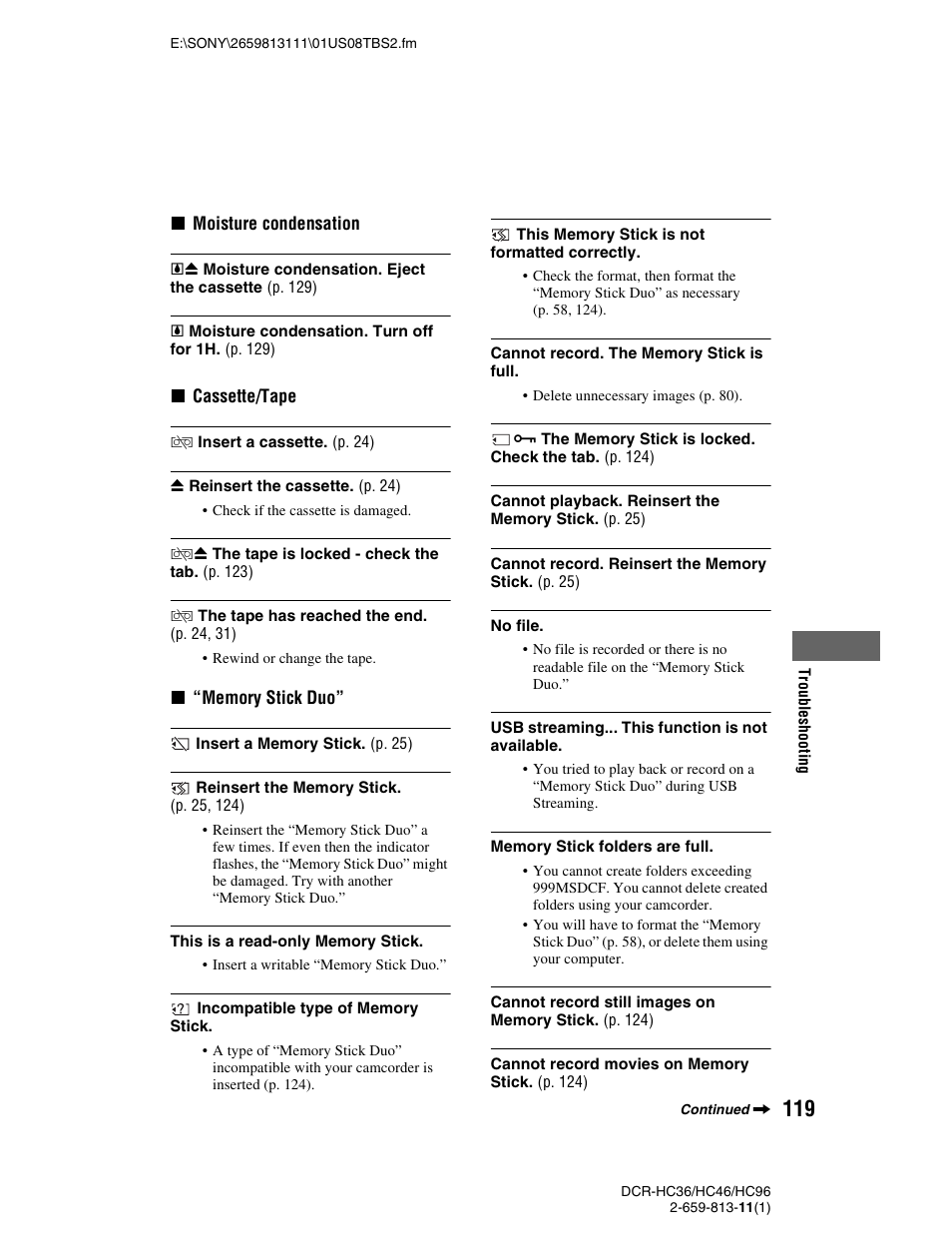 Sony DCR-HC36 User Manual | Page 119 / 140
