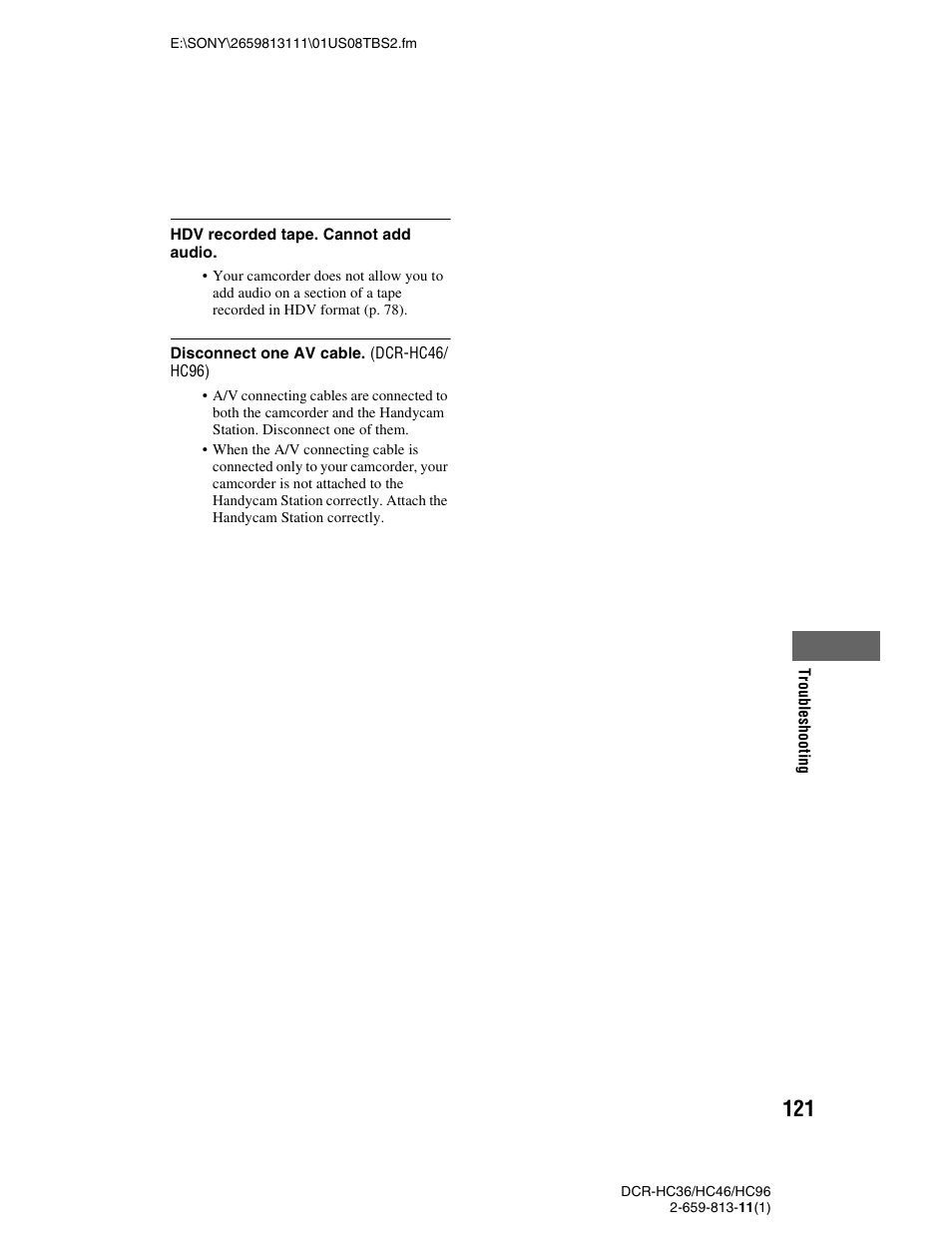 Sony DCR-HC36 User Manual | Page 121 / 140