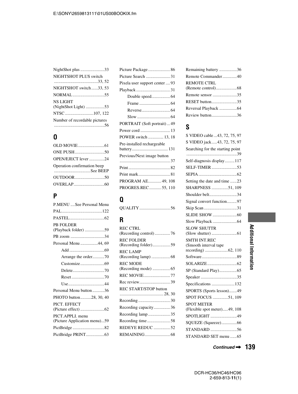Sony DCR-HC36 User Manual | Page 139 / 140