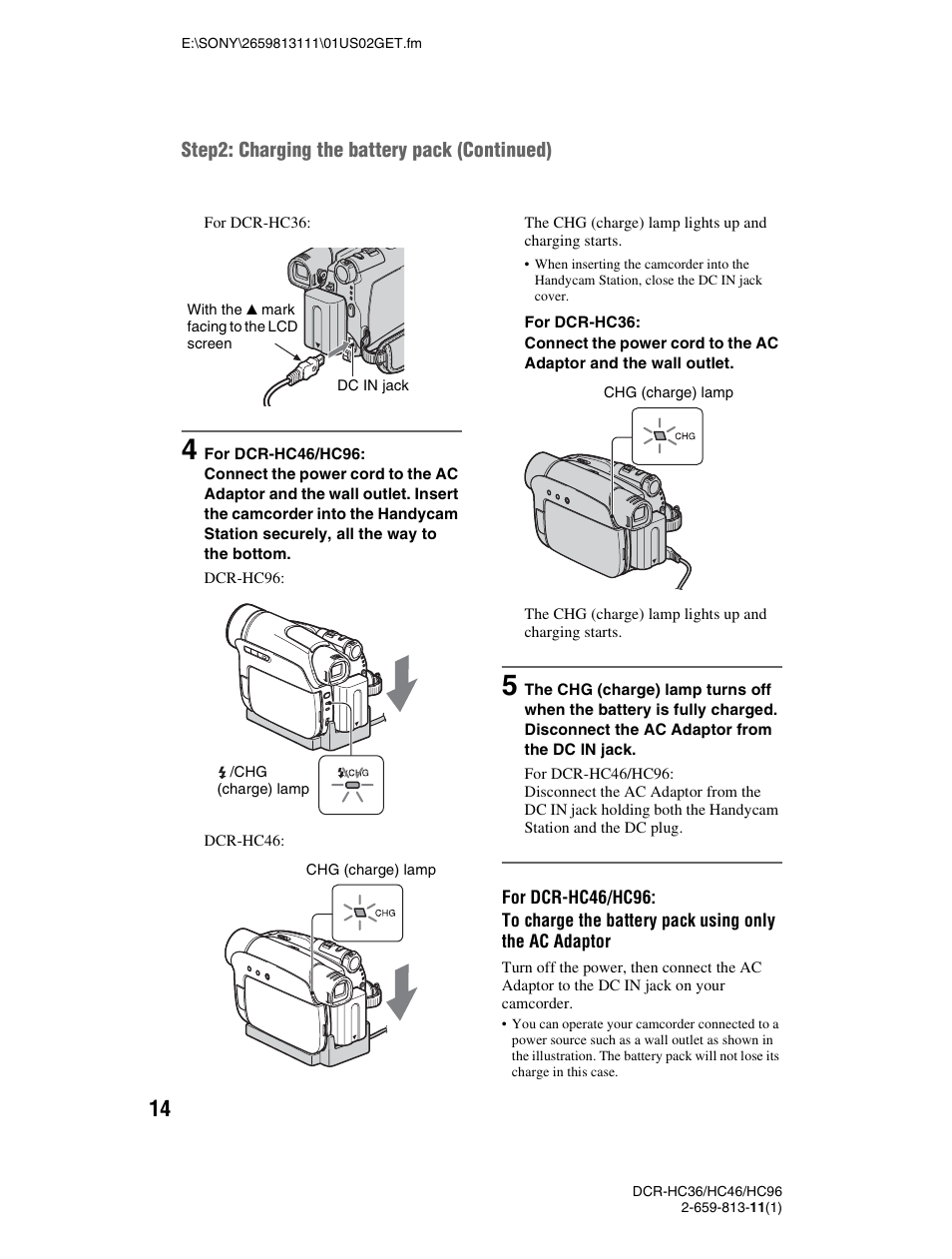 Sony DCR-HC36 User Manual | Page 14 / 140
