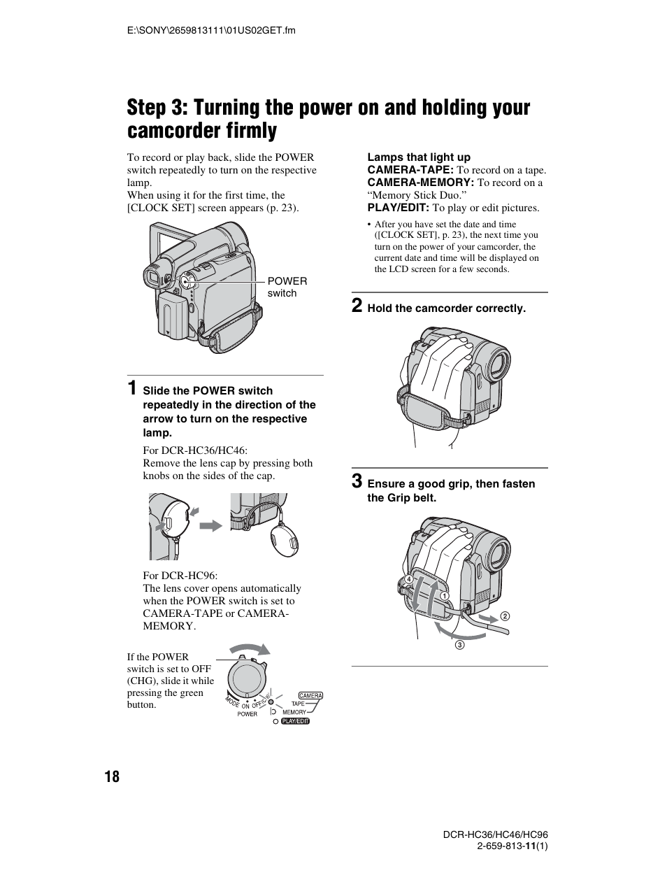P. 18 | Sony DCR-HC36 User Manual | Page 18 / 140