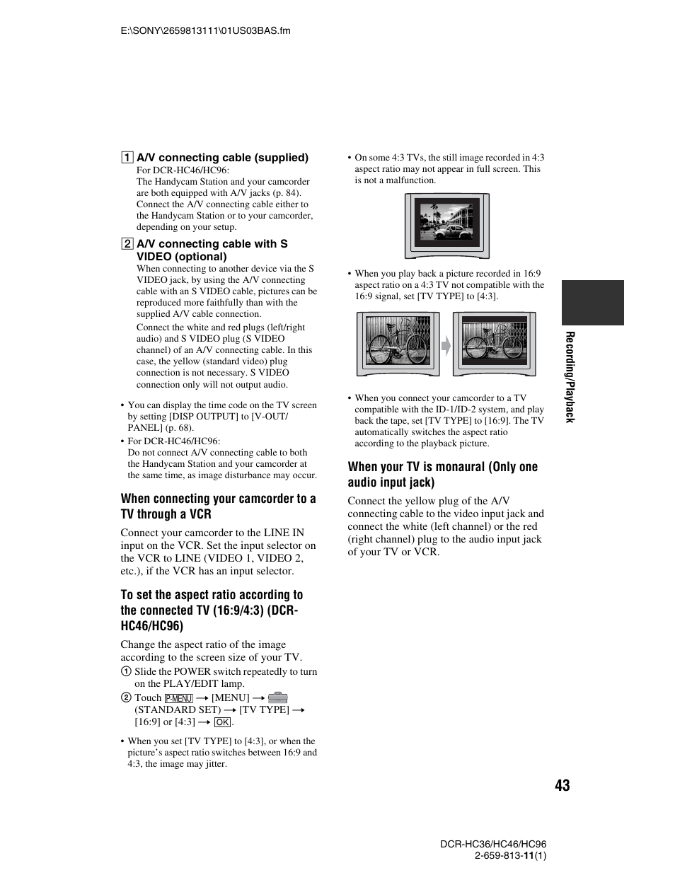 P. 43) | Sony DCR-HC36 User Manual | Page 43 / 140