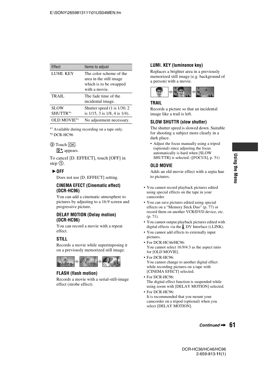 Sony DCR-HC36 User Manual | Page 61 / 140