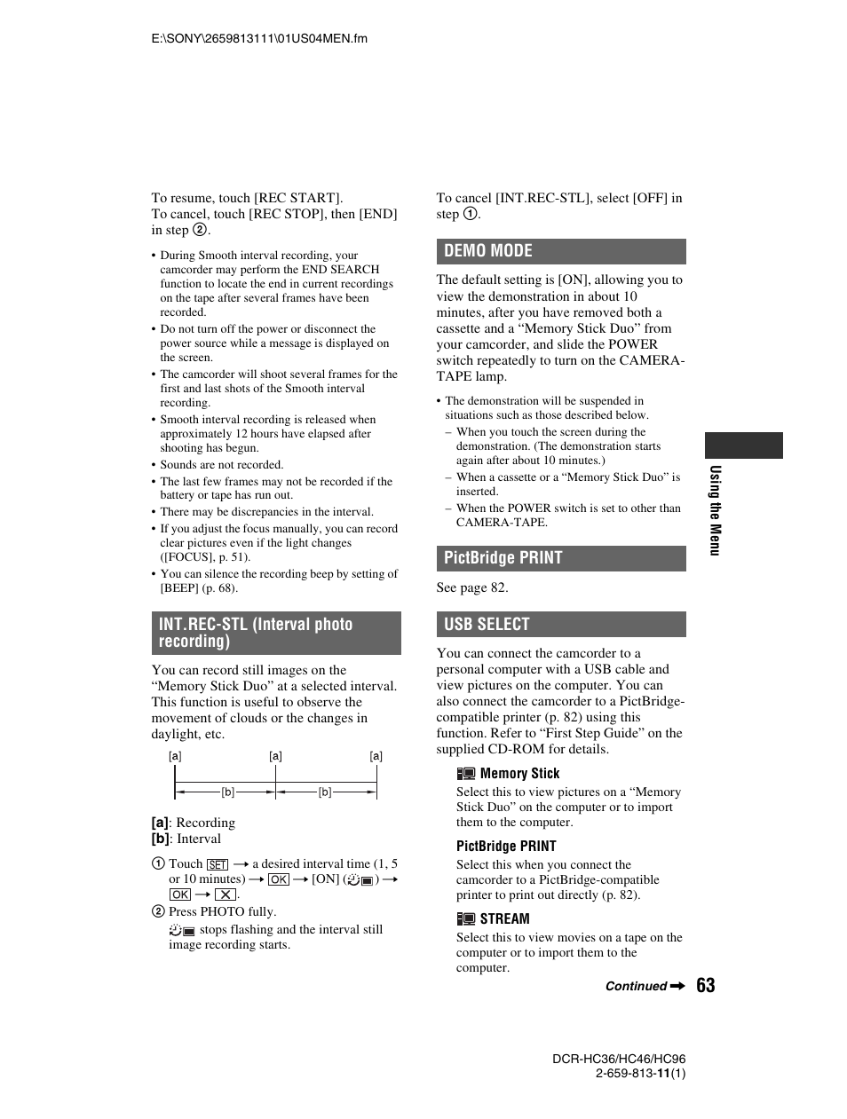 Sony DCR-HC36 User Manual | Page 63 / 140