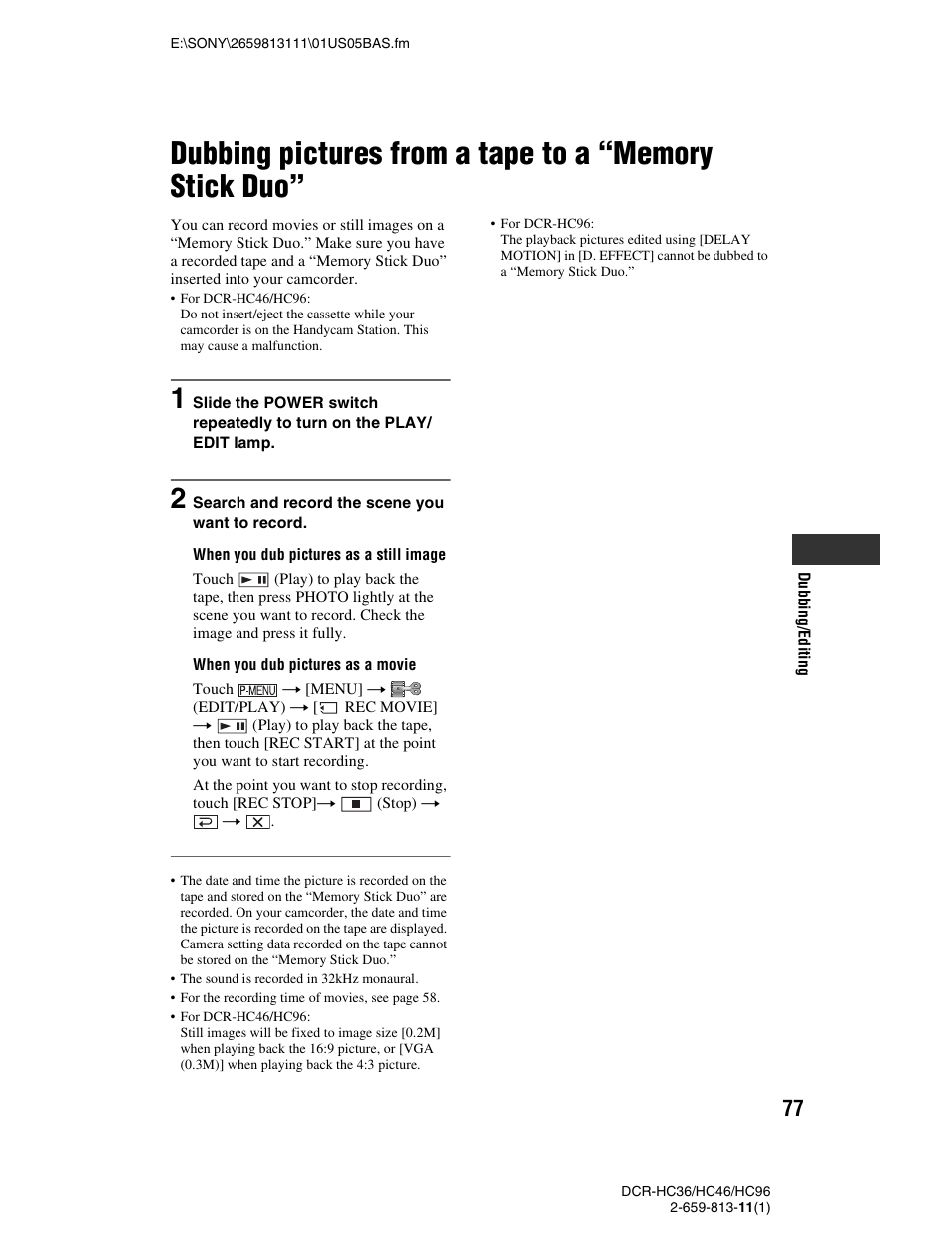 Sony DCR-HC36 User Manual | Page 77 / 140