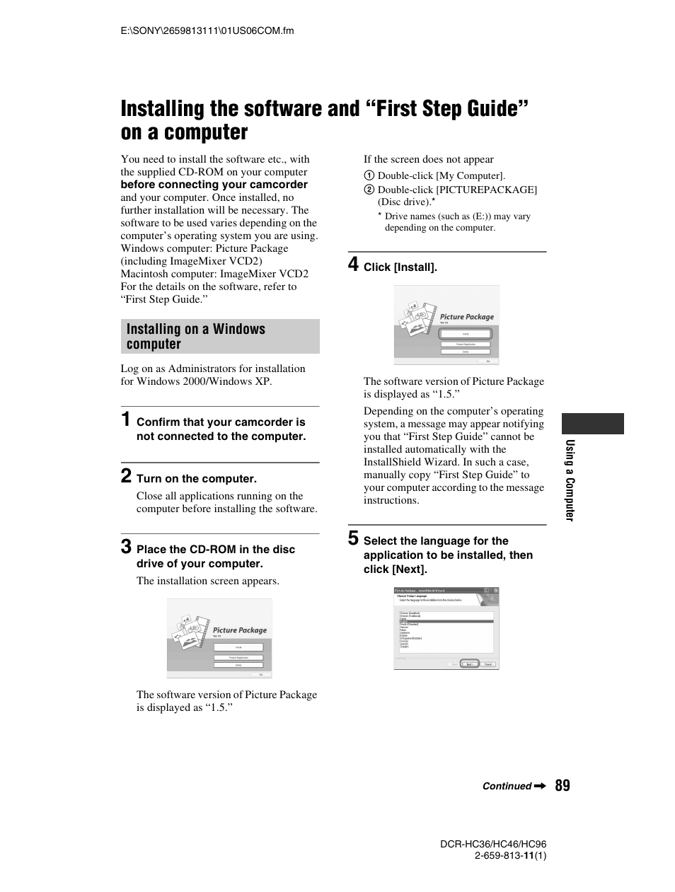 Sony DCR-HC36 User Manual | Page 89 / 140