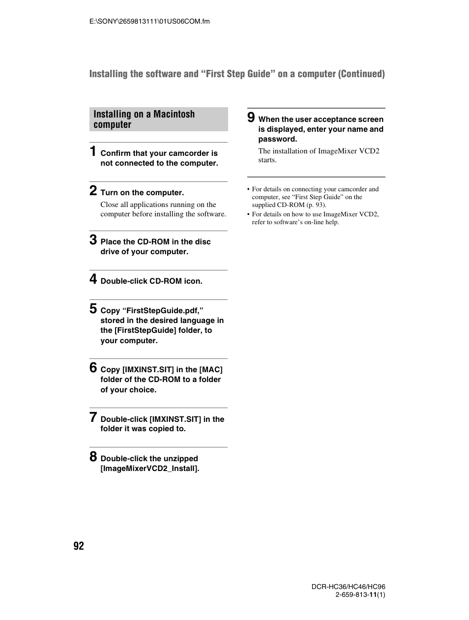 Sony DCR-HC36 User Manual | Page 92 / 140
