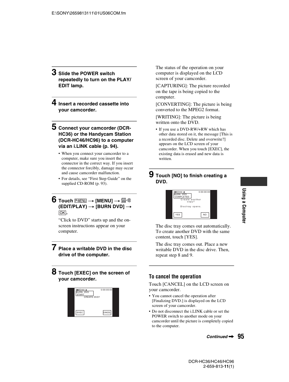 Sony DCR-HC36 User Manual | Page 95 / 140