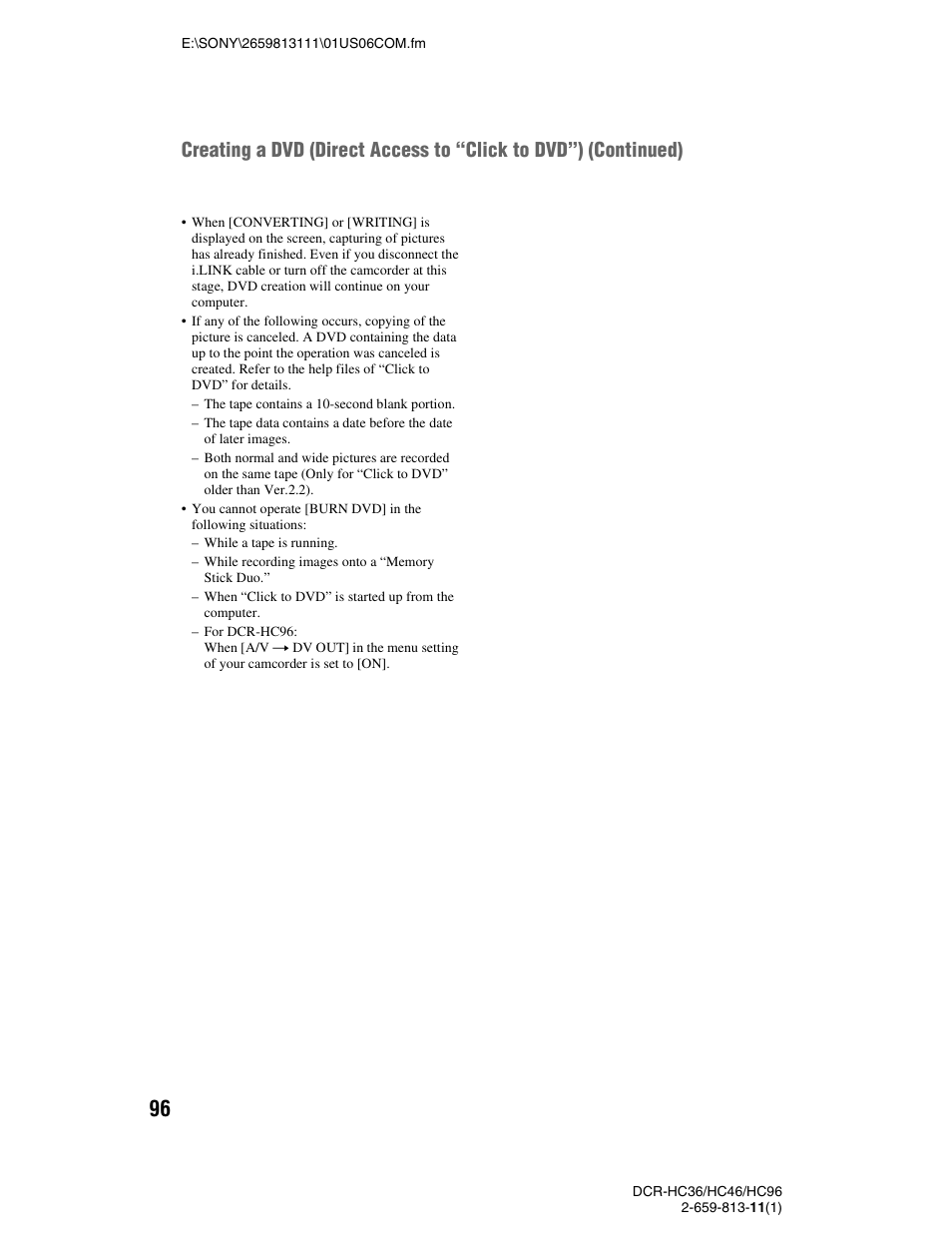 Sony DCR-HC36 User Manual | Page 96 / 140
