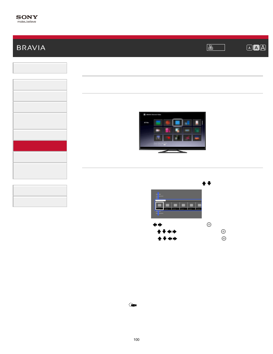 Watching internet video | Sony KDL-32W650A User Manual | Page 100 / 187