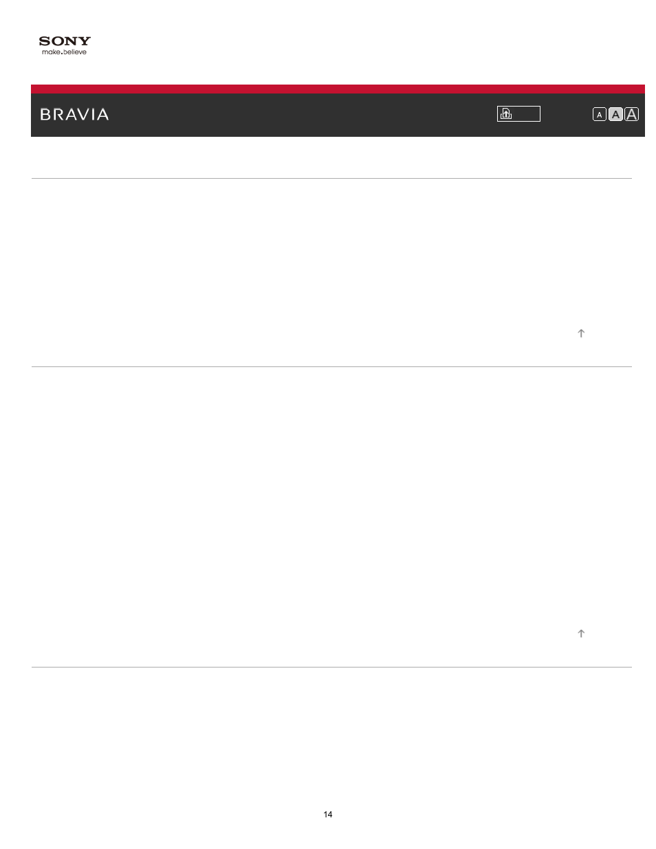 List of contents | Sony KDL-32W650A User Manual | Page 14 / 187