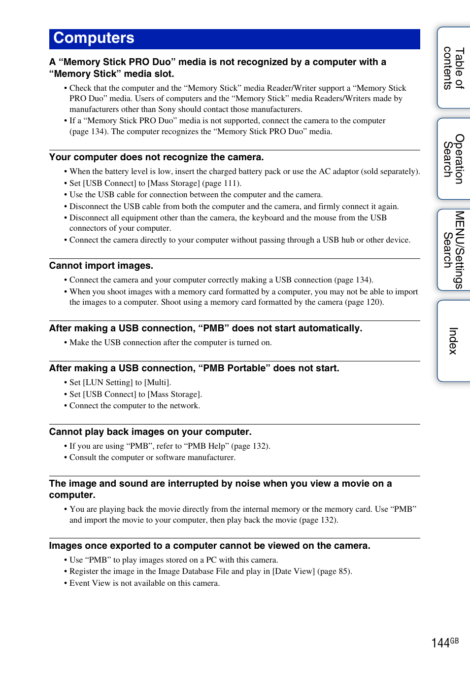 Computers | Sony DSC-T110 User Manual | Page 144 / 164