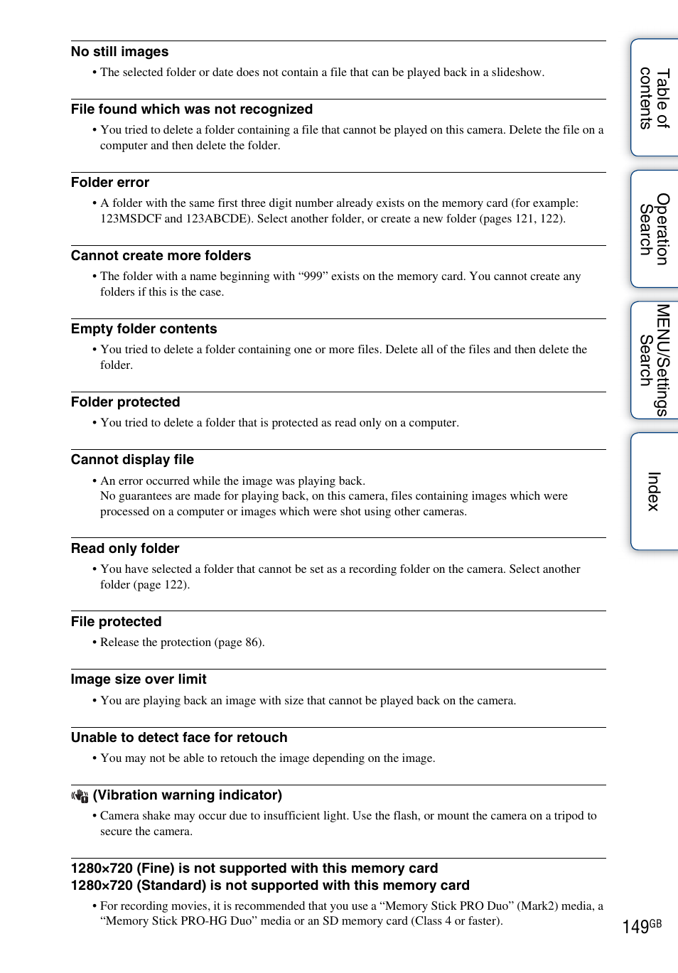 Sony DSC-T110 User Manual | Page 149 / 164