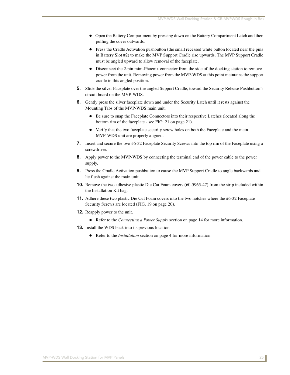 AMX Wall Docking Station MVP-WDS User Manual | Page 31 / 38