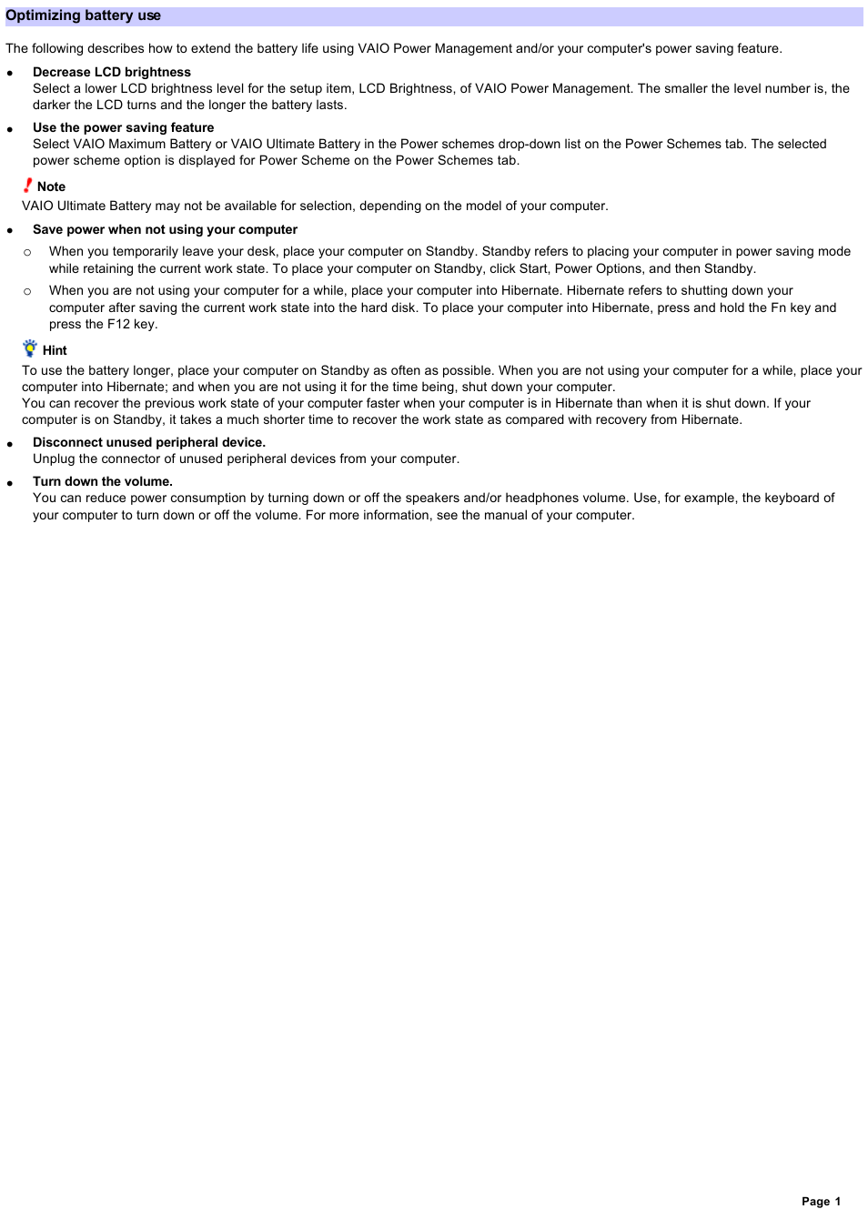 Sony VGN-T360P User Manual | 1 page