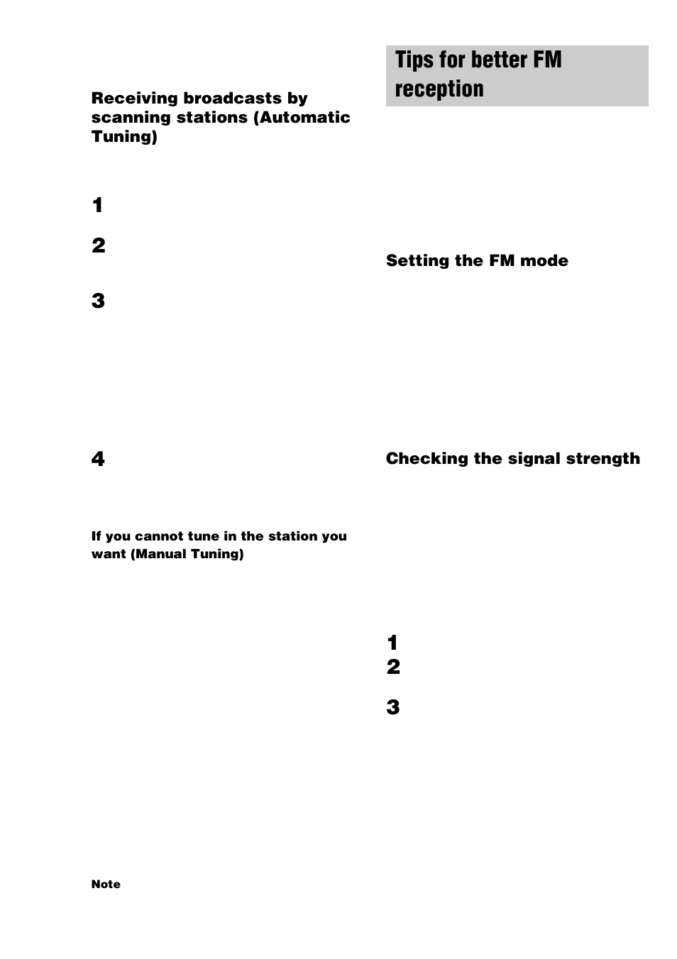 Tips for better fm reception | Sony ST-SE370 User Manual | Page 10 / 20