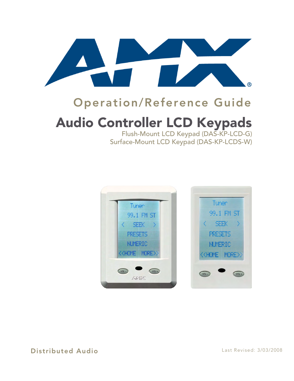 AMX DAS-KP-LCDS-W User Manual | 22 pages