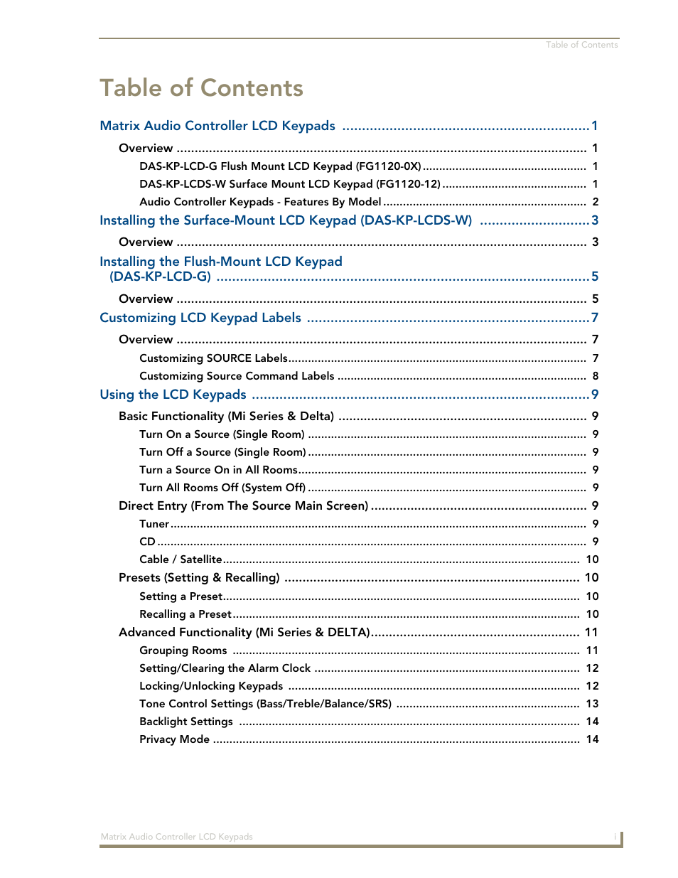 AMX DAS-KP-LCDS-W User Manual | Page 3 / 22