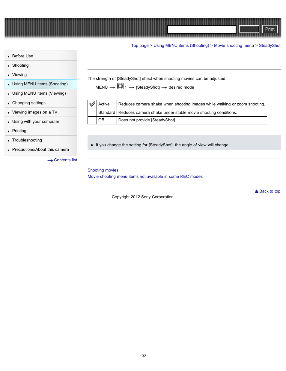 Steadyshot, Cyber-shot user guide | Sony DSC-RX100 User Manual | Page 139 / 259