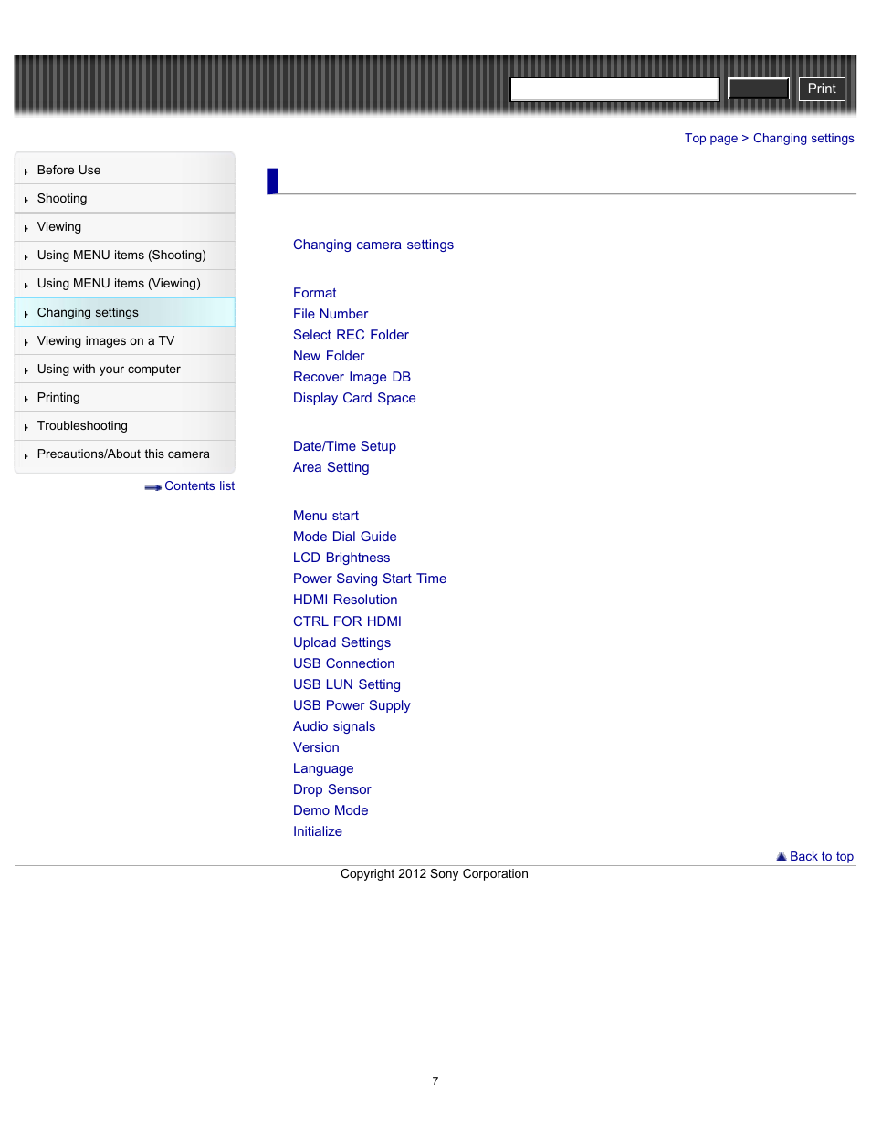 Changing settings, Memory card tool menu, Clock setup menu | Setup menu, Cyber-shot user guide | Sony DSC-RX100 User Manual | Page 14 / 259