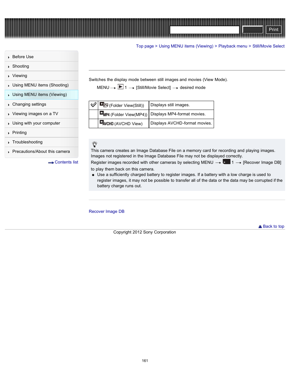 Still/movie select, Cyber-shot user guide | Sony DSC-RX100 User Manual | Page 168 / 259