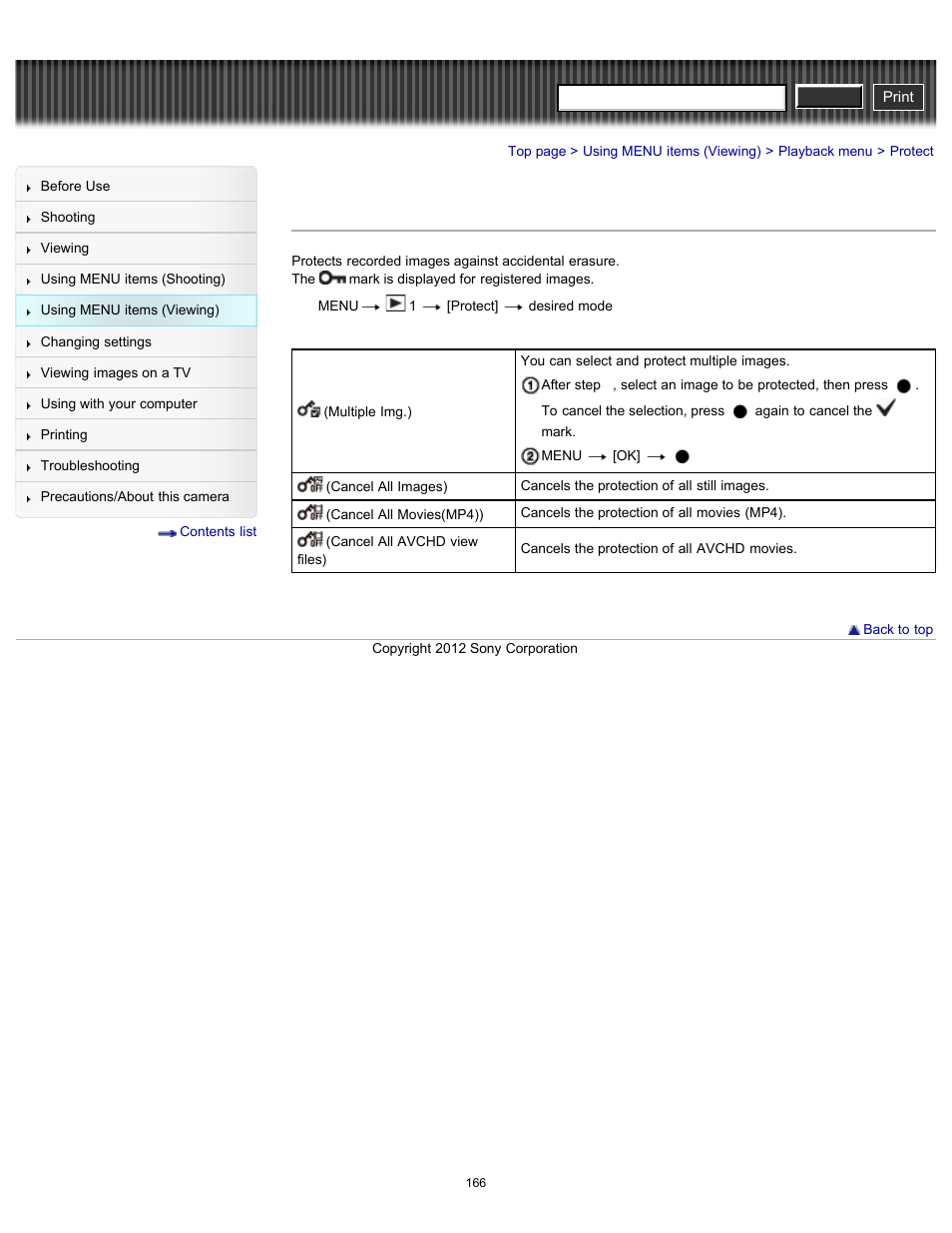 Protect, Cyber-shot user guide | Sony DSC-RX100 User Manual | Page 173 / 259