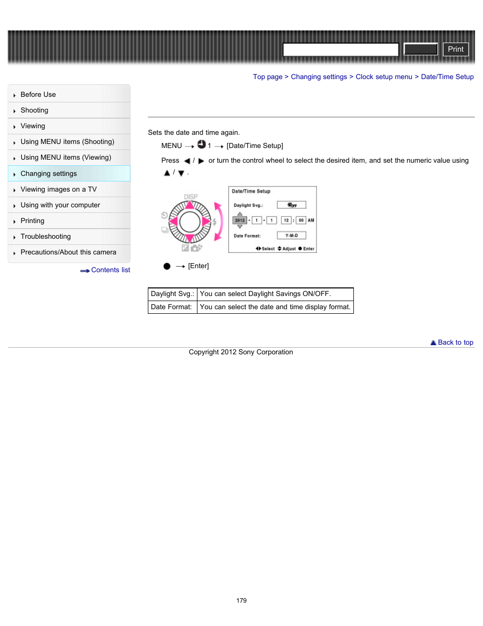 Date/time setup, Cyber-shot user guide | Sony DSC-RX100 User Manual | Page 186 / 259