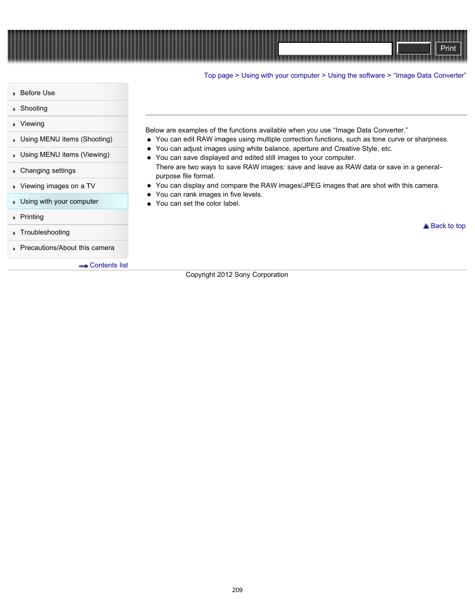 Image data converter, Cyber-shot user guide | Sony DSC-RX100 User Manual | Page 216 / 259