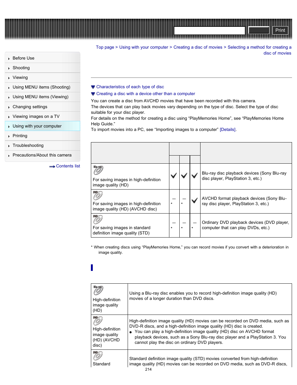 Selecting a method for creating a disc of movies, Cyber-shot user guide | Sony DSC-RX100 User Manual | Page 221 / 259