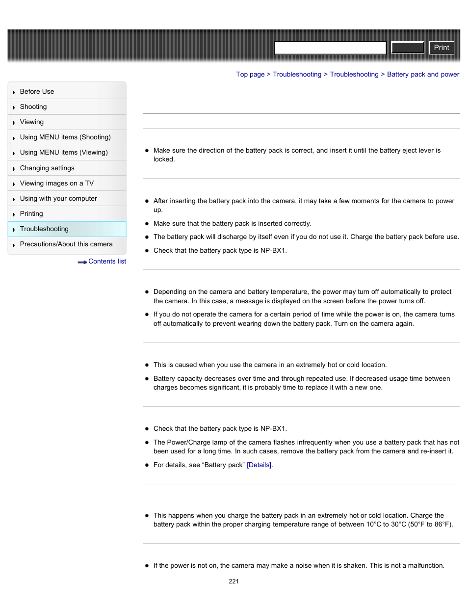 Battery pack and power, Cyber-shot user guide | Sony DSC-RX100 User Manual | Page 228 / 259