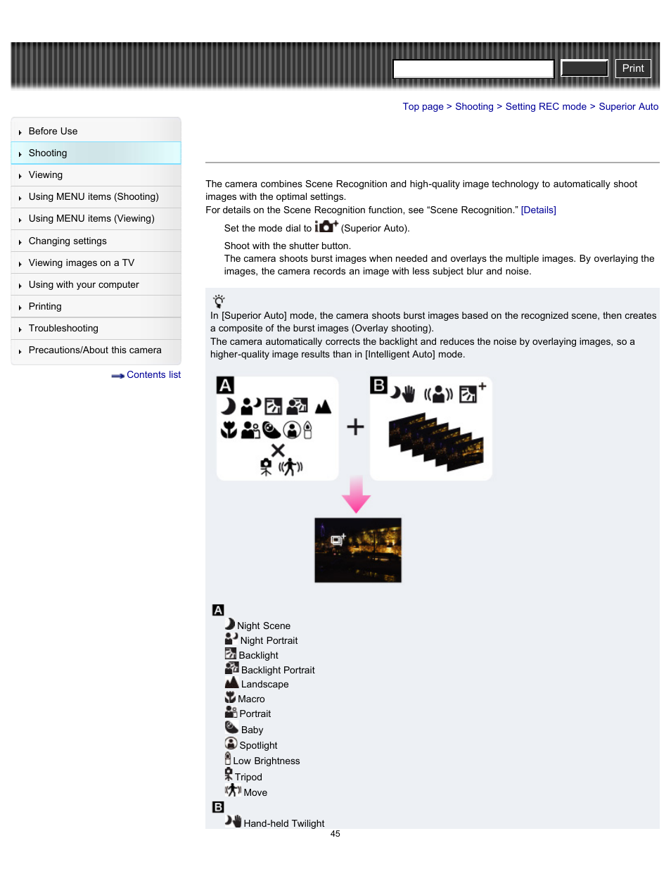 Superior auto, Cyber-shot user guide | Sony DSC-RX100 User Manual | Page 52 / 259
